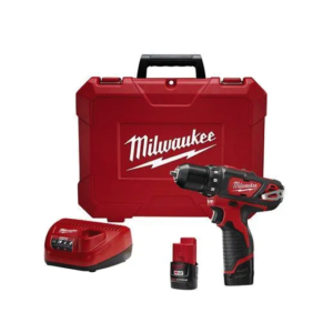 2401-22 KIT INALÁMBRICO  DE 1 HERRAMIENTA TALADRO DE 3/8? M12 CON CARBONES 12 VOLTIOS ION DE LITIO CON DOS BATERÍAS DE CP 1.5 AMP + CARGADOR + MALETA  DE ALMACENAJE
