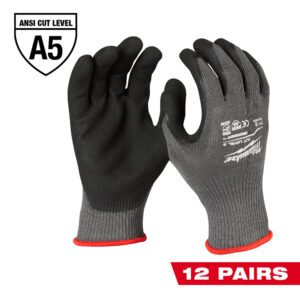 48-22-8951B  GUANTES ANTICORTE NIVEL 5 BAÑADOS EN NITRILO M 12 PZAS