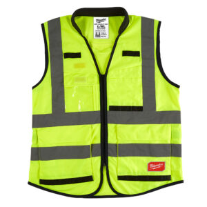 48-73-5042  CHALECO PREMIUM DE SEGURIDAD ALTA VISIBIIDAD AMARILLO G/XG